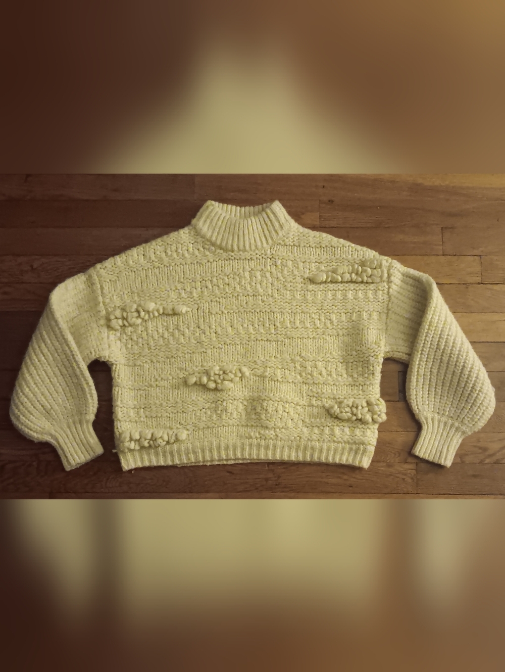 Girl's Chunky Knit Pom-Pop Turtleneck Sweater